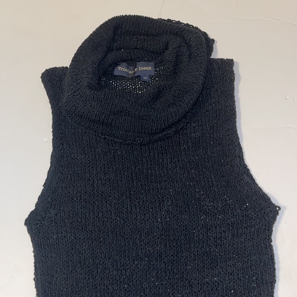 Tristán & Iseut Black Vintage Knit Cowl Neck Sleeveless Top - Women’s Size XS - Picture 5 of 9